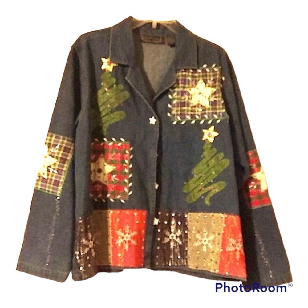 💫 New Directions Cute Large Denim Coat Christmas